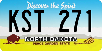 ND license plate KST271