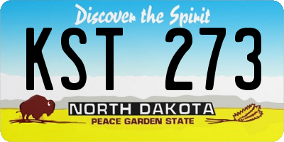 ND license plate KST273