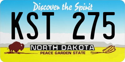 ND license plate KST275
