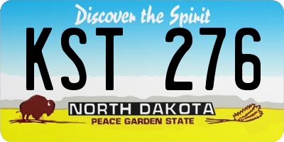 ND license plate KST276
