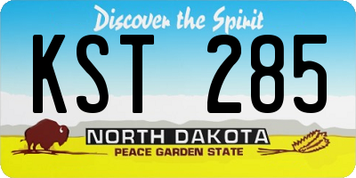 ND license plate KST285