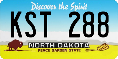 ND license plate KST288