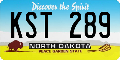 ND license plate KST289