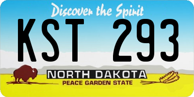 ND license plate KST293
