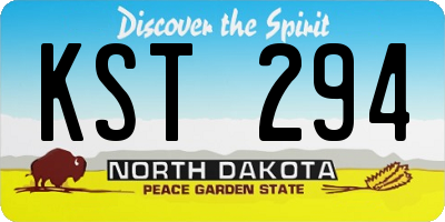 ND license plate KST294