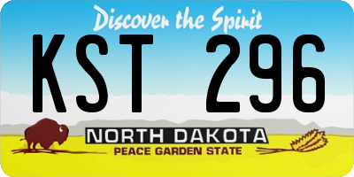 ND license plate KST296
