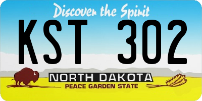 ND license plate KST302