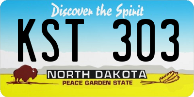 ND license plate KST303