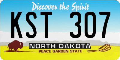 ND license plate KST307