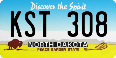 ND license plate KST308