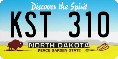 ND license plate KST310