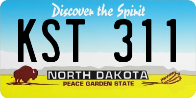 ND license plate KST311