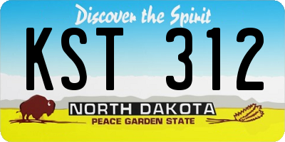 ND license plate KST312