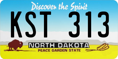 ND license plate KST313