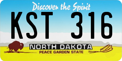ND license plate KST316