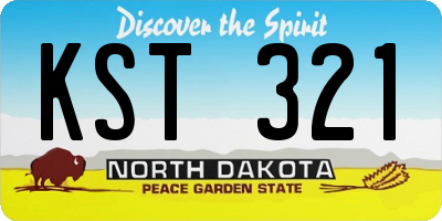 ND license plate KST321
