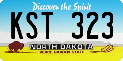 ND license plate KST323