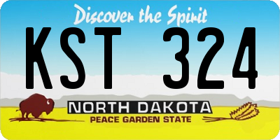 ND license plate KST324