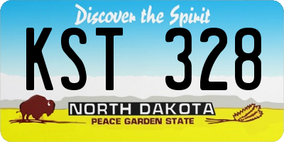ND license plate KST328