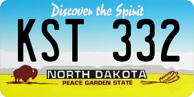 ND license plate KST332