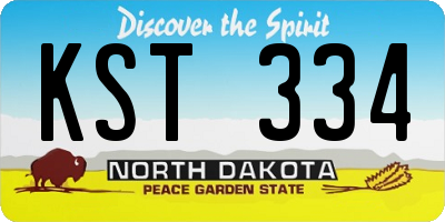 ND license plate KST334