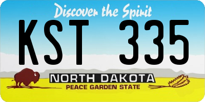 ND license plate KST335