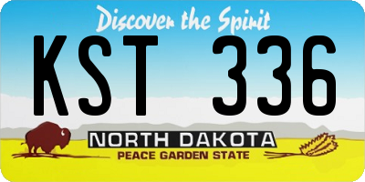ND license plate KST336