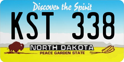 ND license plate KST338