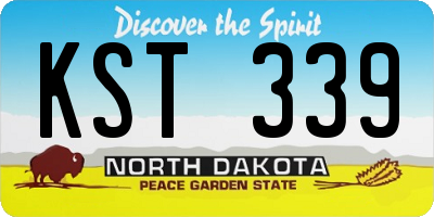 ND license plate KST339