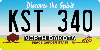 ND license plate KST340