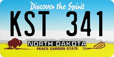 ND license plate KST341