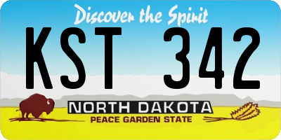 ND license plate KST342