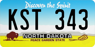 ND license plate KST343