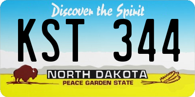 ND license plate KST344