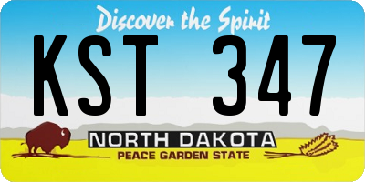 ND license plate KST347