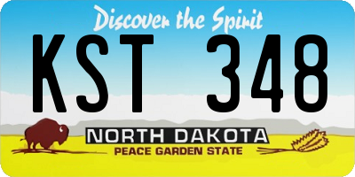 ND license plate KST348