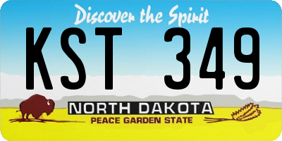 ND license plate KST349