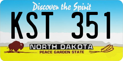 ND license plate KST351