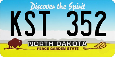 ND license plate KST352