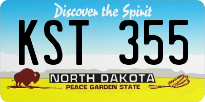 ND license plate KST355