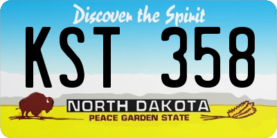 ND license plate KST358