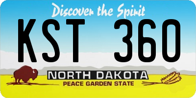 ND license plate KST360