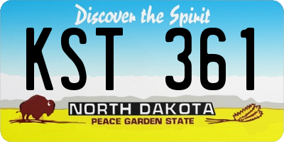 ND license plate KST361