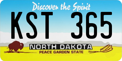 ND license plate KST365
