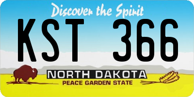 ND license plate KST366