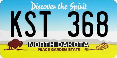 ND license plate KST368