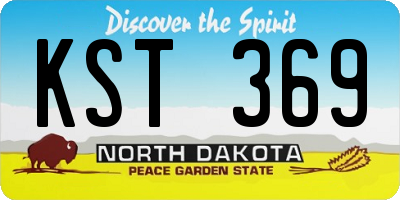 ND license plate KST369