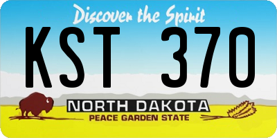 ND license plate KST370
