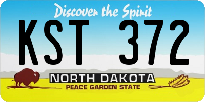ND license plate KST372