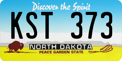 ND license plate KST373